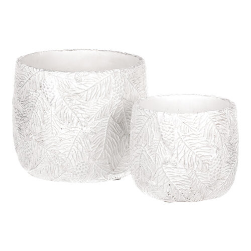 Obal betónový-sada 2ks, motív ihličia, bielo-strieborné.