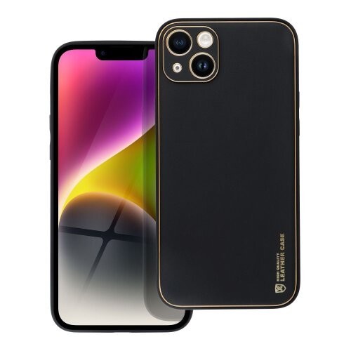 Puzdro Leather TPU iPhone 14 Plus - čierne
