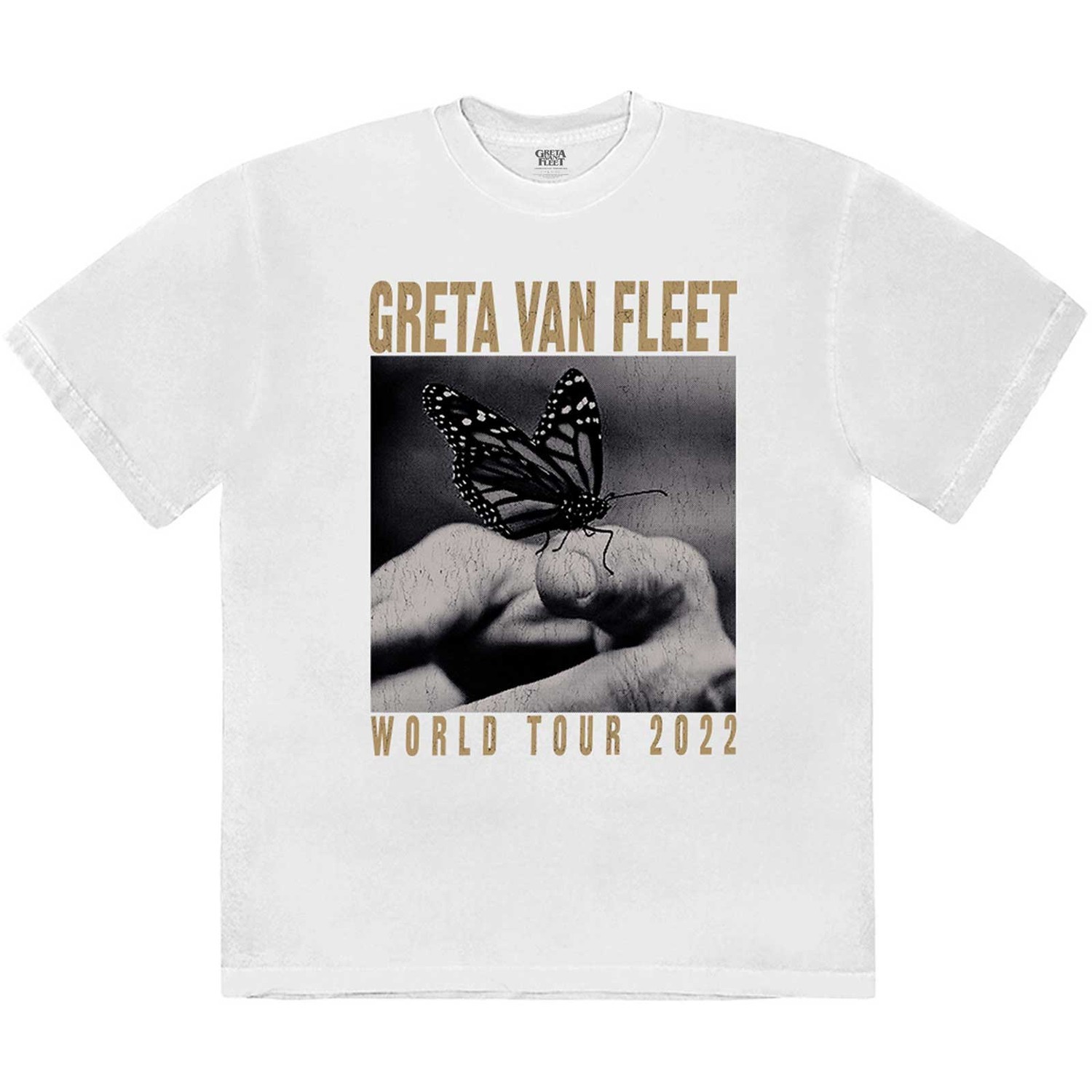 Greta Van Fleet tričko World Tour Butterfly Biela S