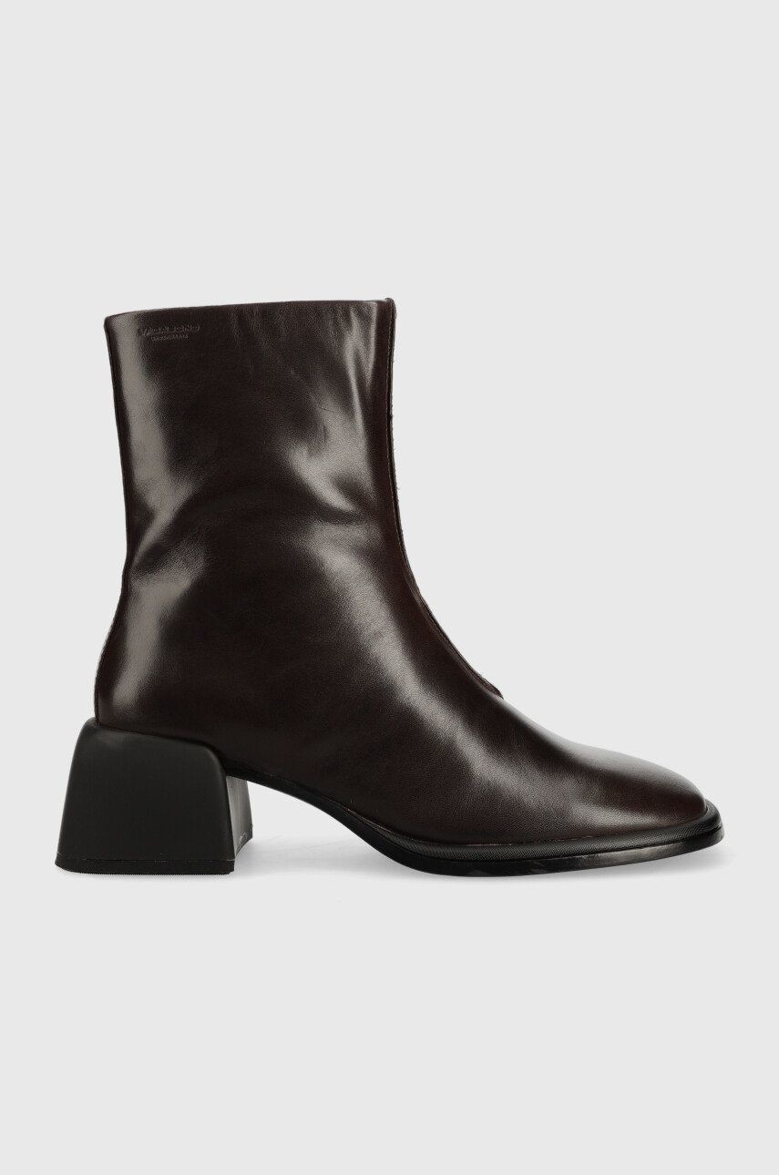 Kožené členkové topánky Vagabond Shoemakers Ansie dámske, hnedá farba, na podpätku,