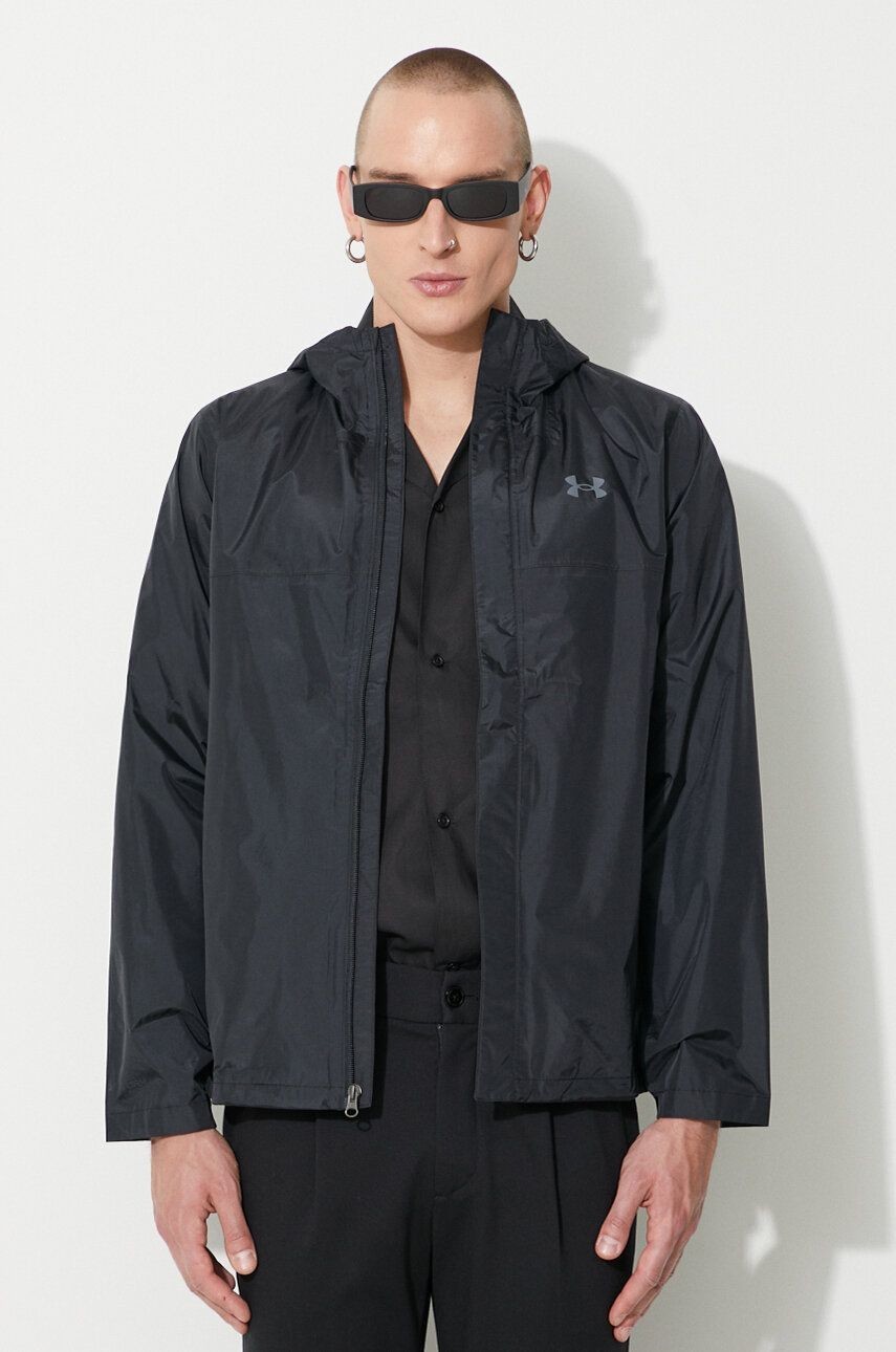 Nepremokavá bunda Under Armour 1374644001 čierna farba, prechodná