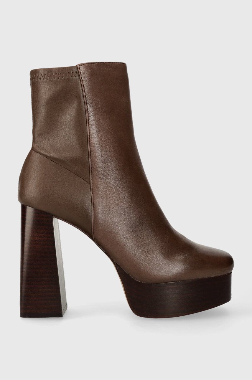 Členkové topánky Aldo Gavamaldar dámske, hnedá farba, na podpätku, 13658304.GAVAMALDAR