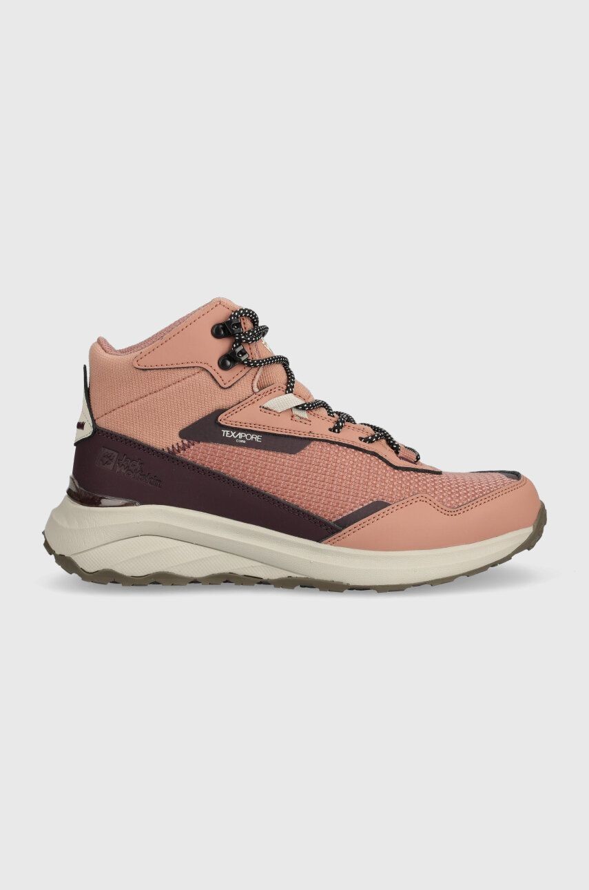 Topánky Jack Wolfskin Dromoventure Texapore Mid dámske, ružová farba