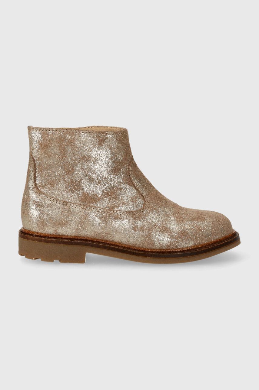 Detské semišové topánky Pom D'api SISTER BOOTS béžová farba