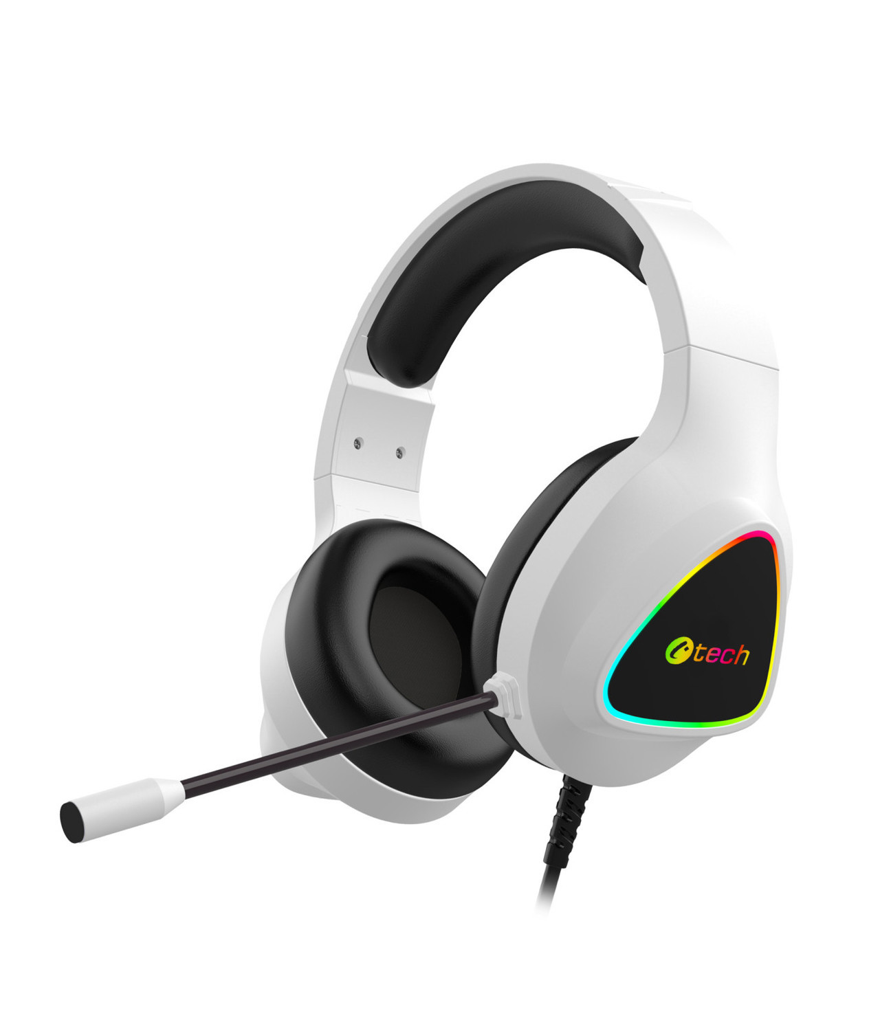 Herné slúchadlá C-TECH Midas (GHS-17W), casual gaming, RGB podsvietenie, biela