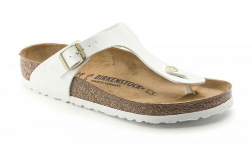 Birkenstock Gizeh BF Patent White Regular Fit biele 1005299