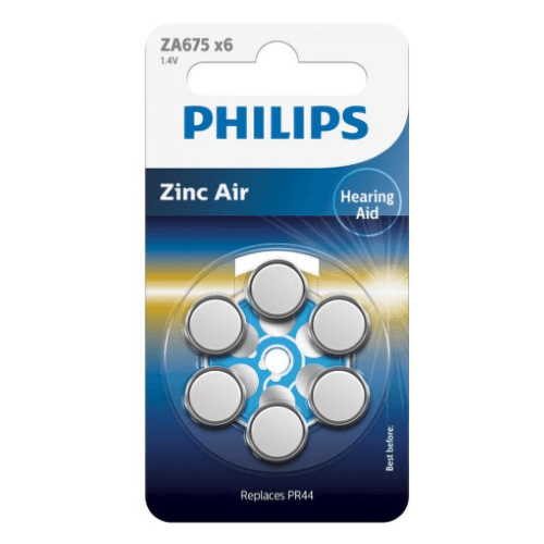 PHILIPS Zinc Air ZA675 batérie do načúvacích prístrojov 1,4V modrá 6 kusov