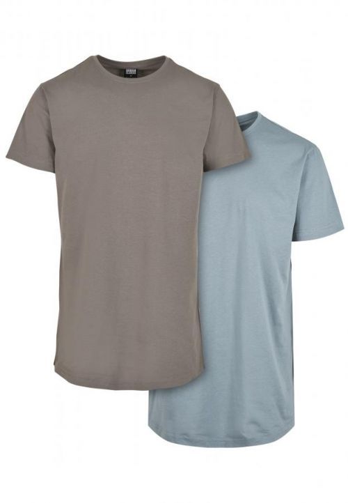 Urban Classics Pre-Pack Shaped Long Tee 2-Pack asphalt/dustyblue - 3XL