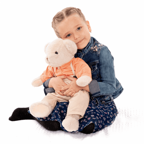 Plyšový medvídek, smetanová / oranžová, 45cm, Maden BOY TYP1