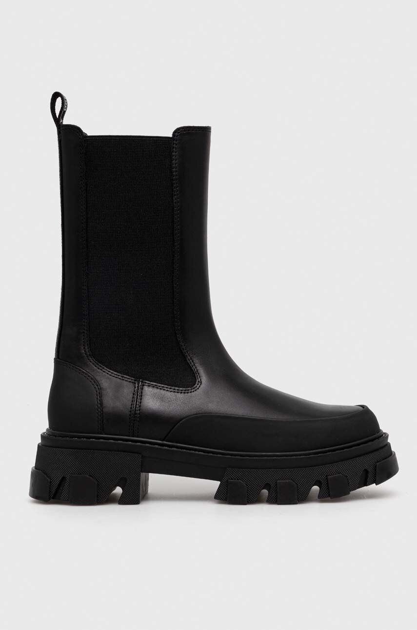 Kožené topánky chelsea Dkny Jonie dámske, čierna farba, na platforme, K3366233