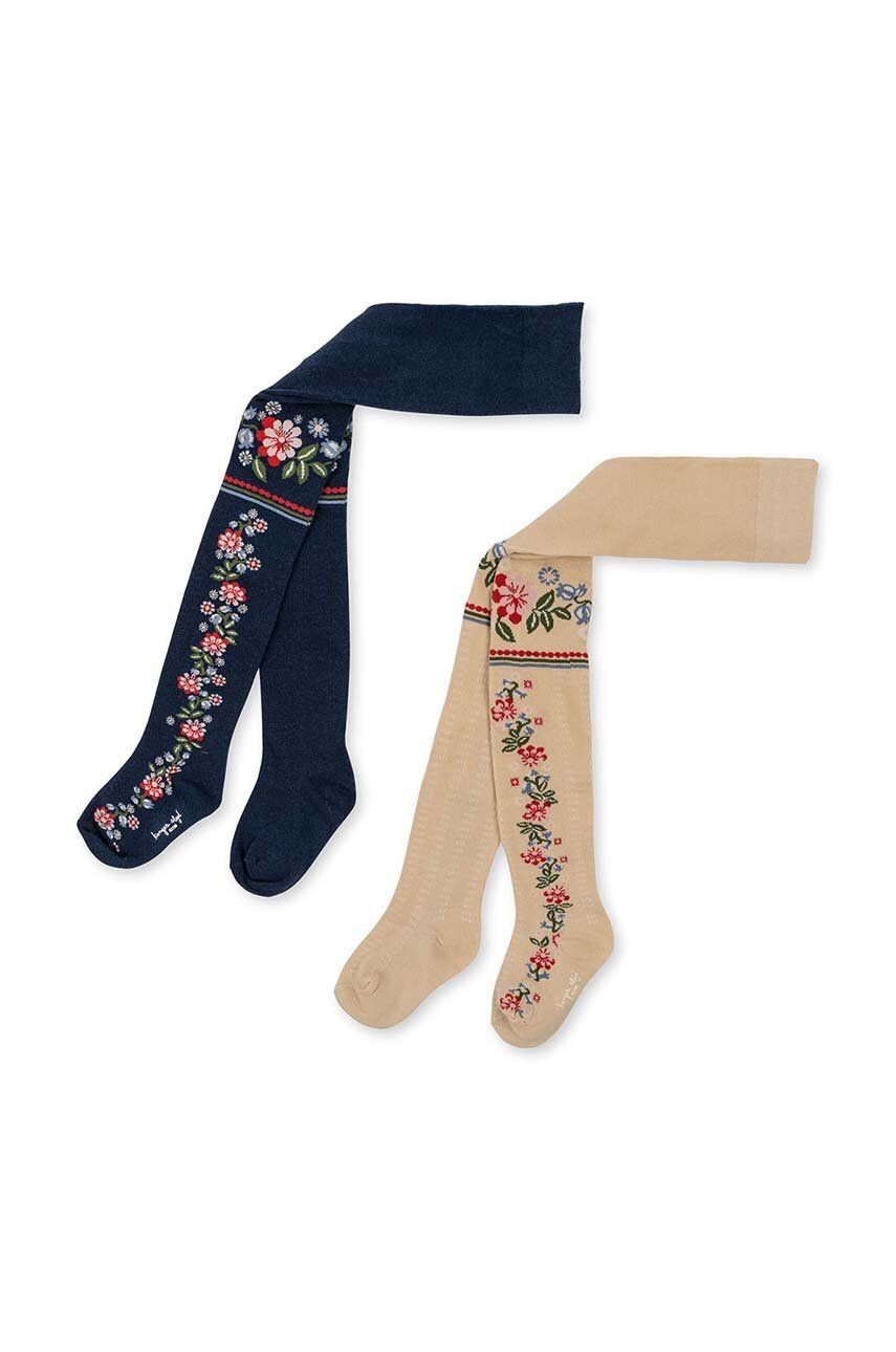 Detské pančuchy Konges Sløjd 2-pak tmavomodrá farba