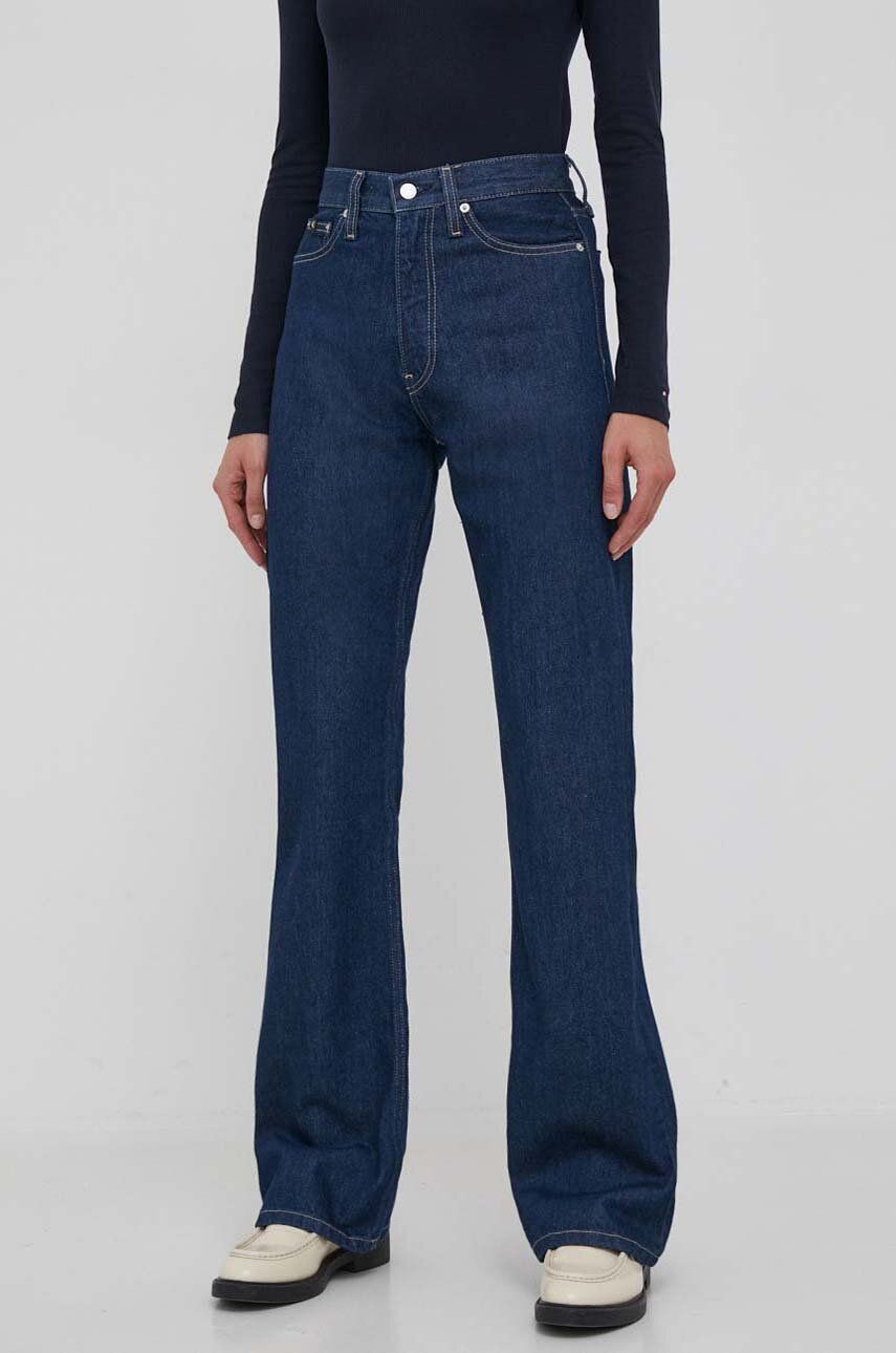 Rifle Calvin Klein Jeans AUTHENTIC BOOTCUT dámske, vysoký pás