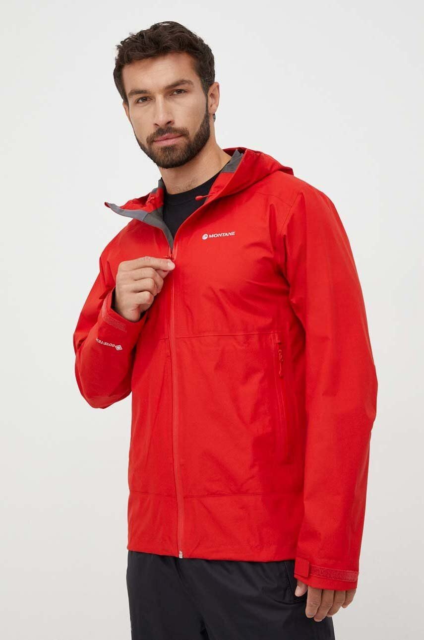 Nepremokavá bunda Montane Spirit Lite pánska, červená farba, gore-tex