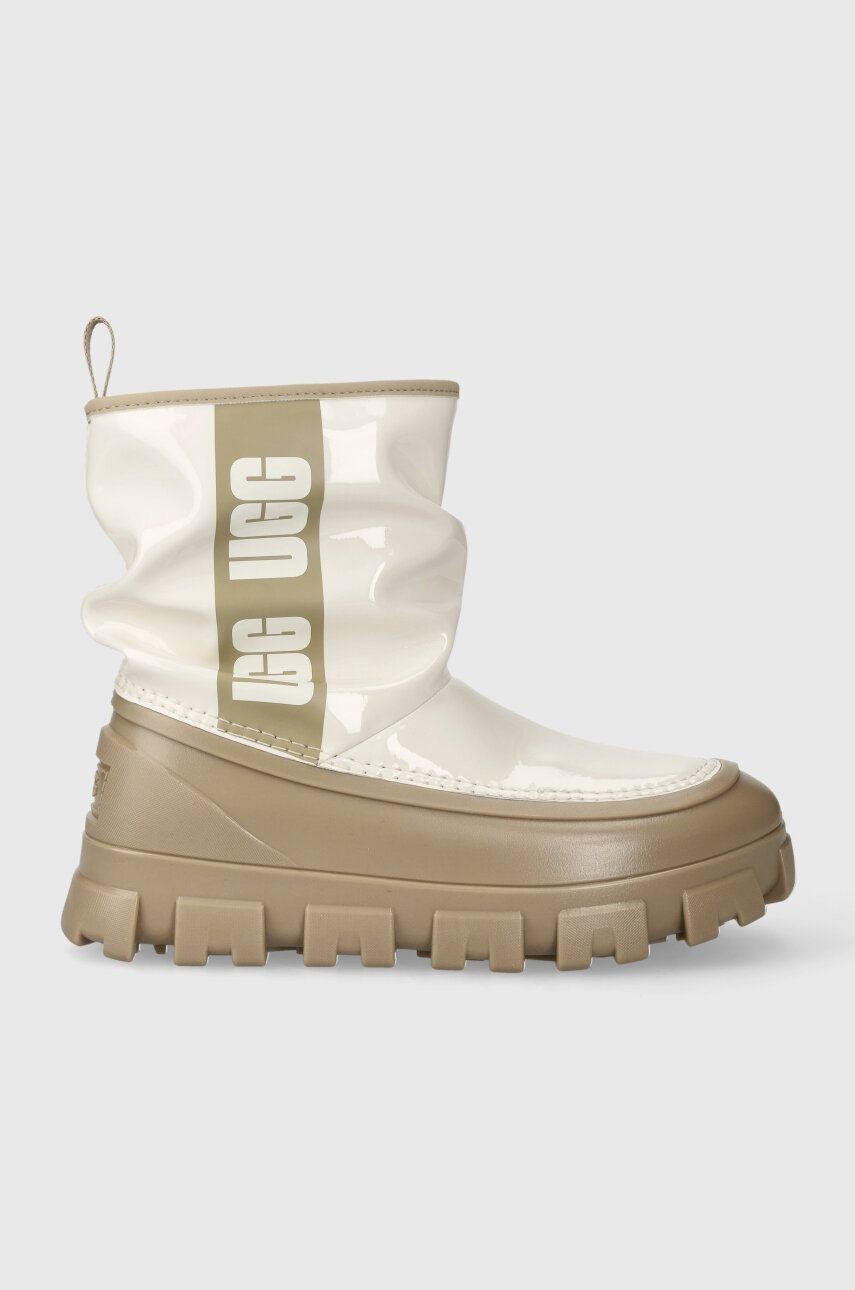Gumáky UGG Classic Brellah Mini dámske, béžová farba, 1144059