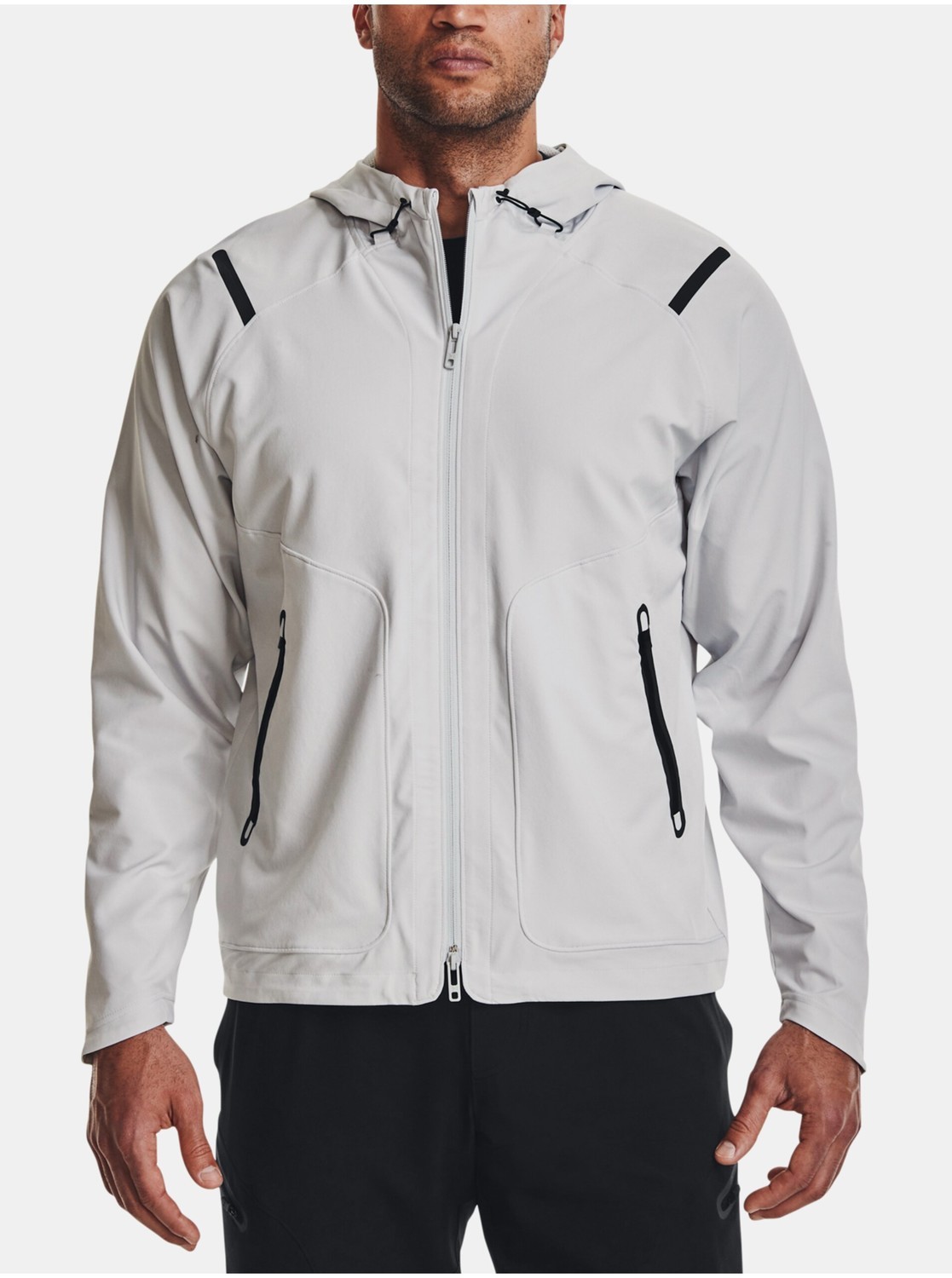 Svetlosivá pánska športová bunda Under Armour UA Unstoppable Jacket