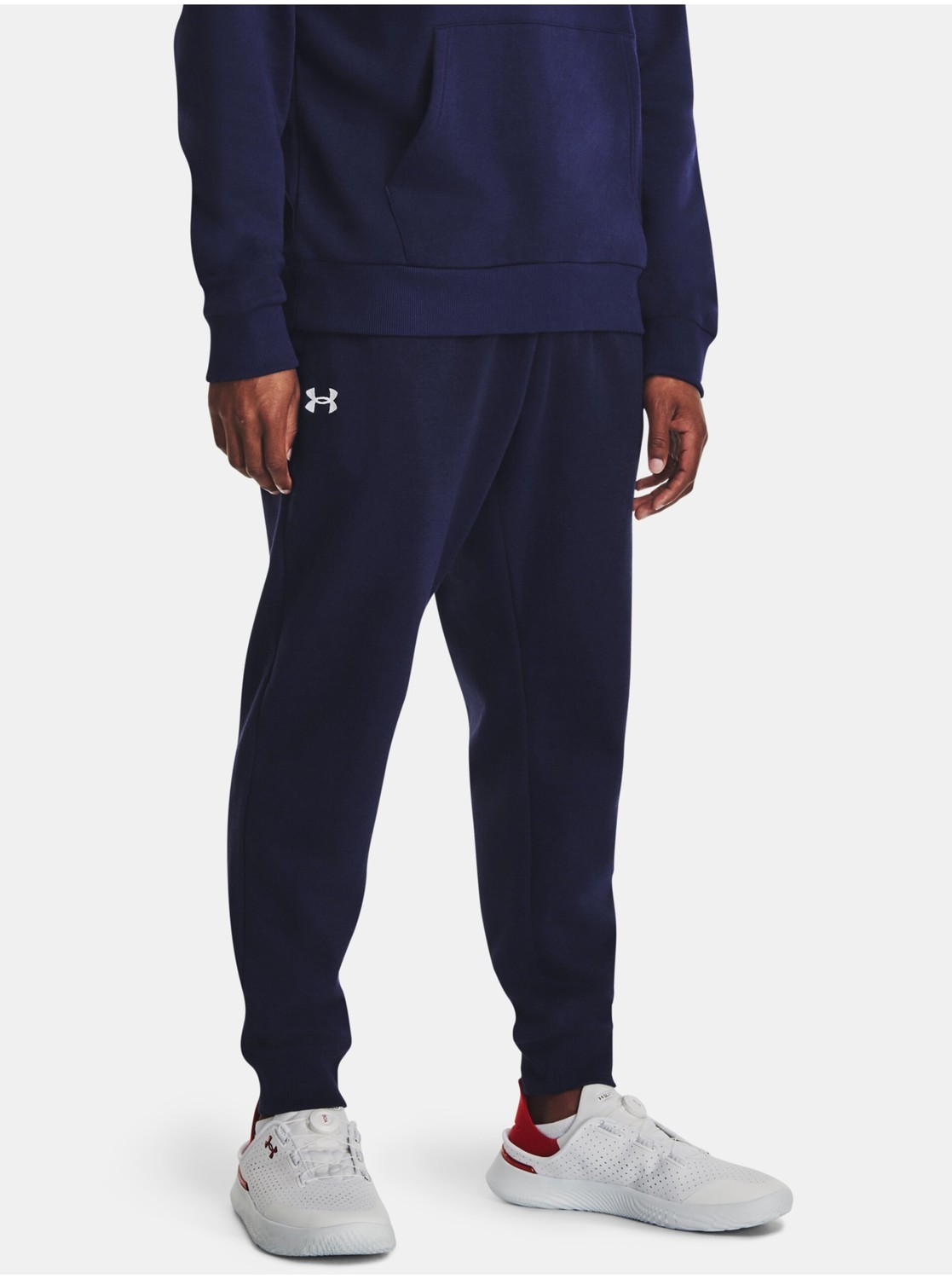 Tmavomodré pánske športové tepláky Under Armour UA Rival Fleece Joggers