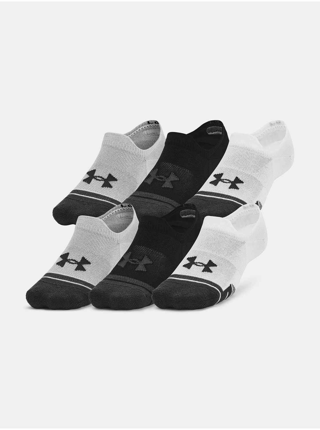Súprava troch párov ponožiek v čiernej, šedej a bielej farbe Under Armour Performance