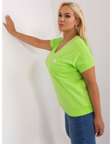Dámska blúzka plus size s vreckom REE svetlozelená