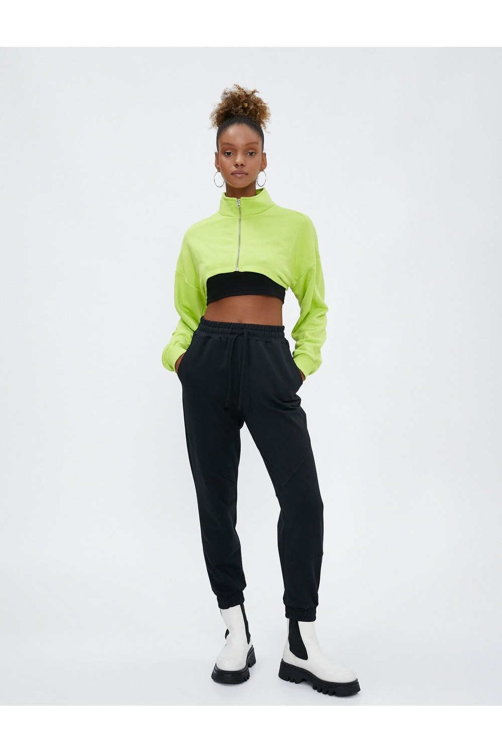 Koton Jogger Sweatpants with Lace-Up Waist, Pocket Detailed.
