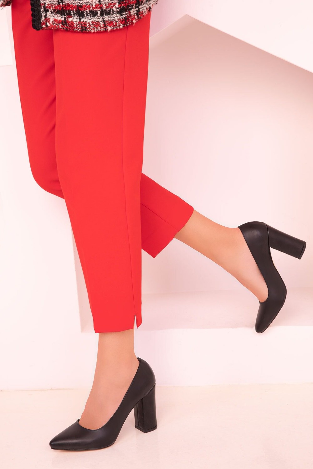 Soho Black-Black Women's Classic Heeled Shoes 15313