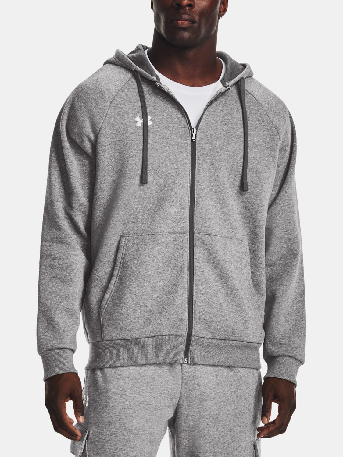 Under Armour Sweatshirt UA Rival Fleece FZ Hoodie-GRY - Mens