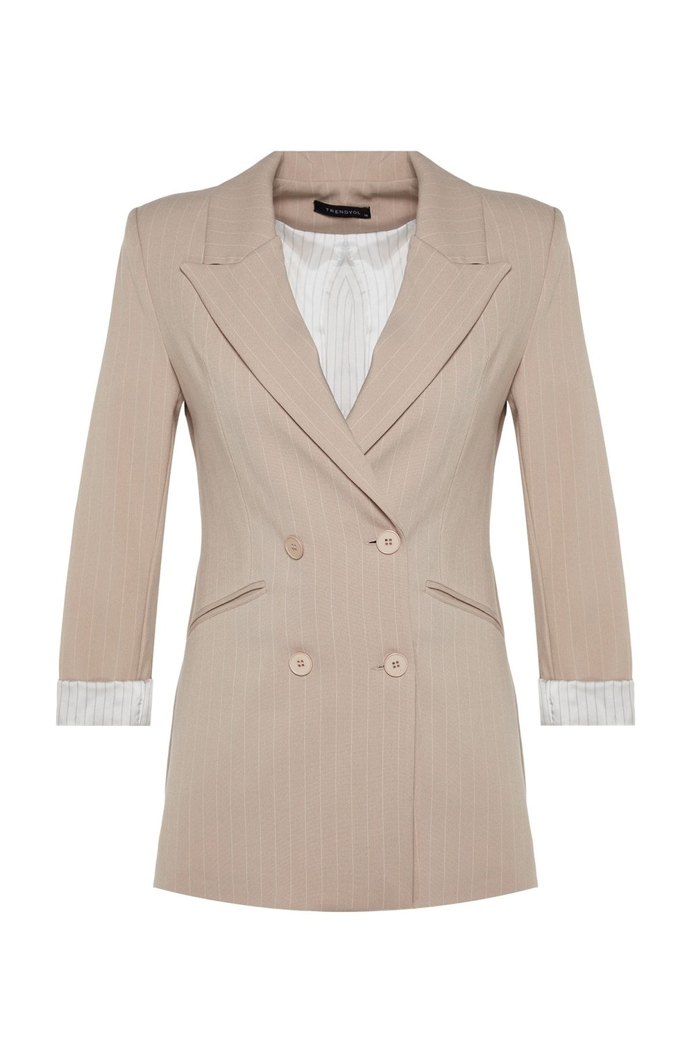 Trendyol Beige Premium Woven Blazer Jacket
