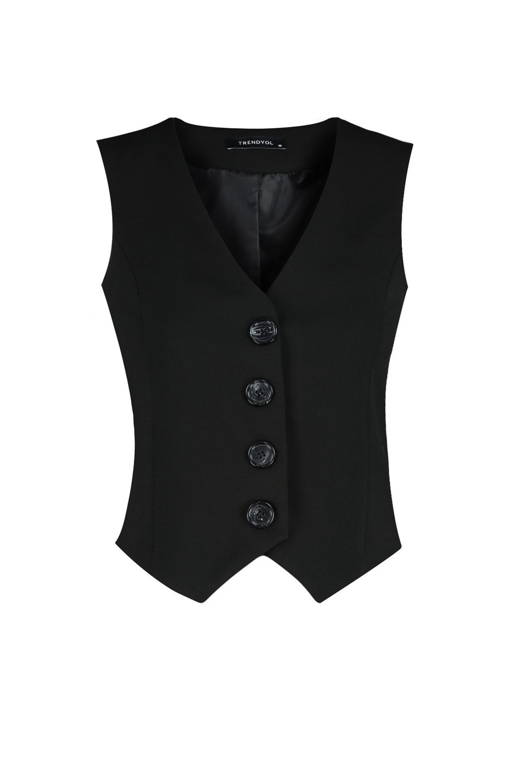 Trendyol Black Premium Woven Vest with Buttons