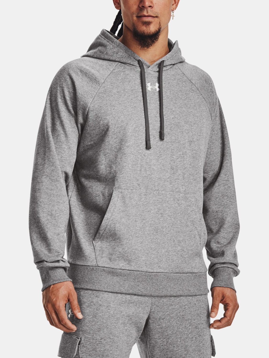 Under Armour Sweatshirt UA Rival Fleece Hoodie-GRY - Men