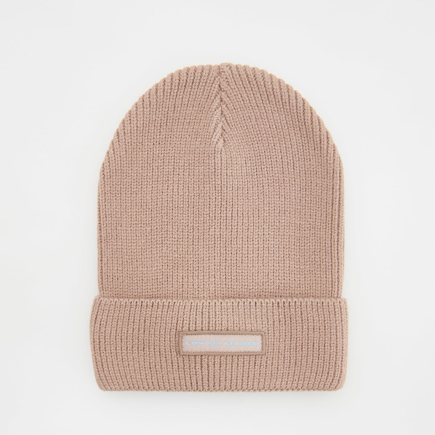 Reserved - Čiapka beanie z prúžkovaného úpletu - Hnědá