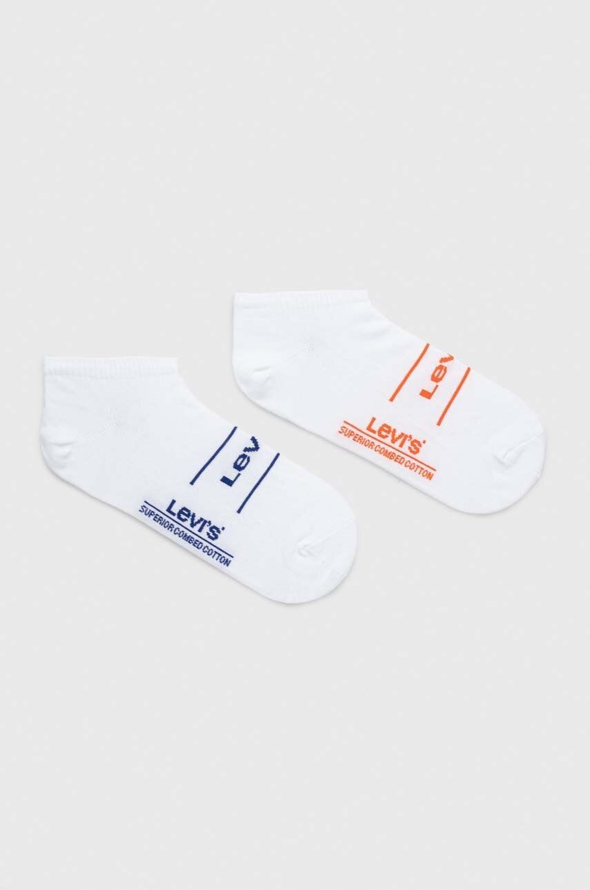 Ponožky Levi's 2-pak biela farba