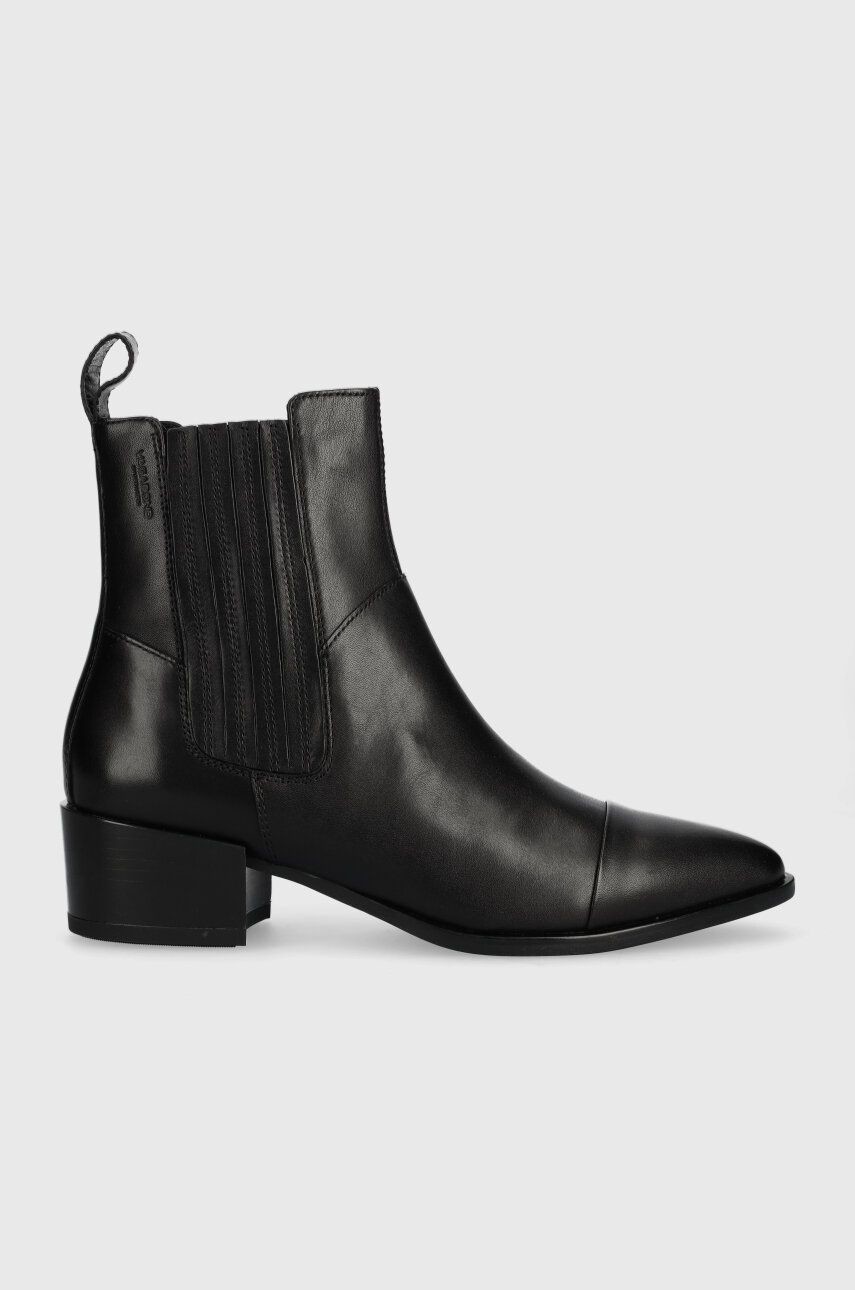 Kožené členkové topánky Vagabond Shoemakers MARJA dámske, čierna farba, na podpätku, 5613.001.20