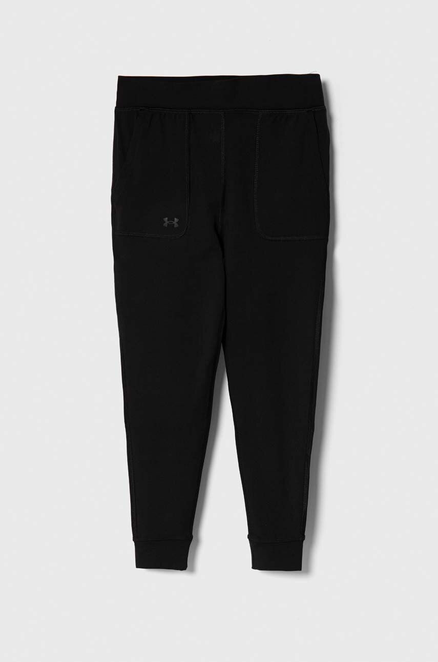 Detské tepláky Under Armour Motion čierna farba, jednofarebné