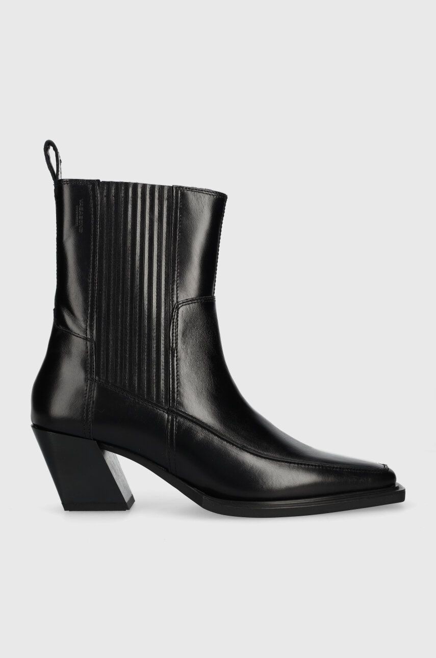 Kožené členkové topánky Vagabond Shoemakers ALINA dámske, čierna farba, na podpätku, 5421.201.20