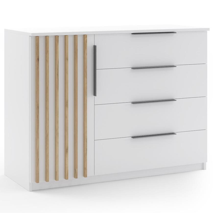 Komoda Kair 120x89x48 Biely/Lamela Zlatý kraft