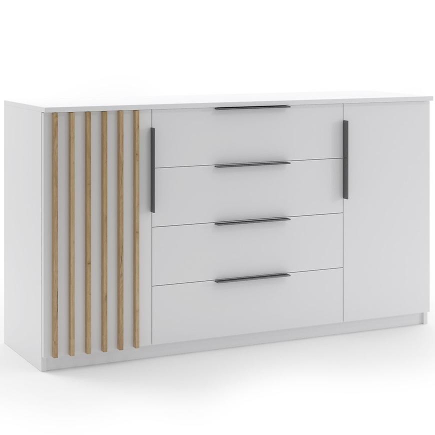 Komoda Kair 160x89x48 Biely/Lamela Zlatý kraft