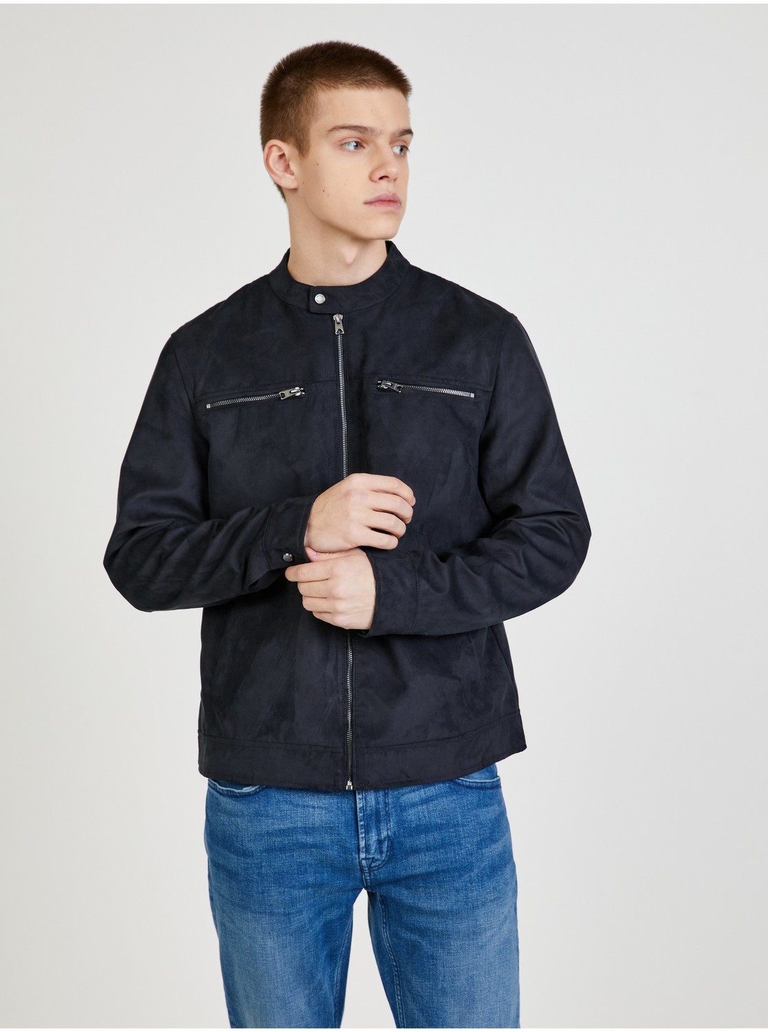 Black Suede Jacket ONLY & SONS Willow - Men