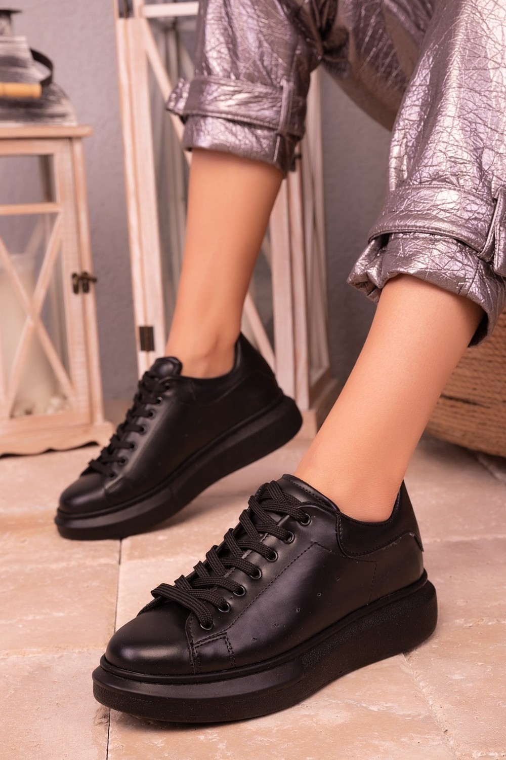 Soho Black-Black Women's Sneakers 15732
