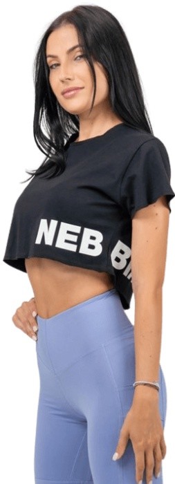 Nebbia crop top tričko powerhouse 279 čierna - xs