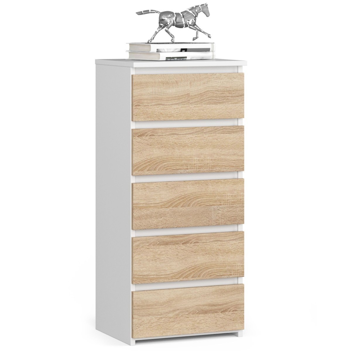 Komoda CL5 se zásuvkami 40 x 92 cm bílá/dub sonoma