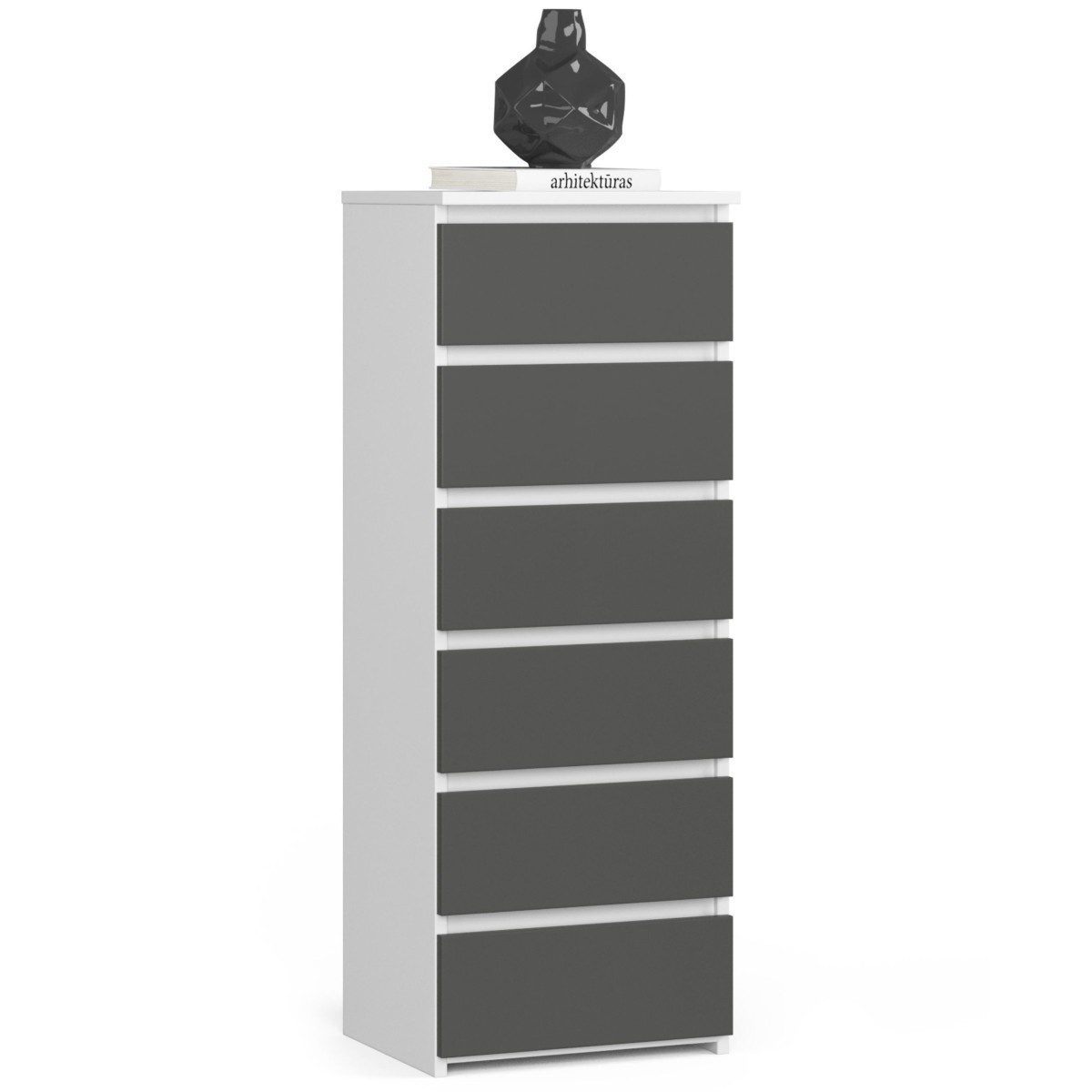 Komoda so zásuvkami CL6 40 x 109 cm bielo-šedá