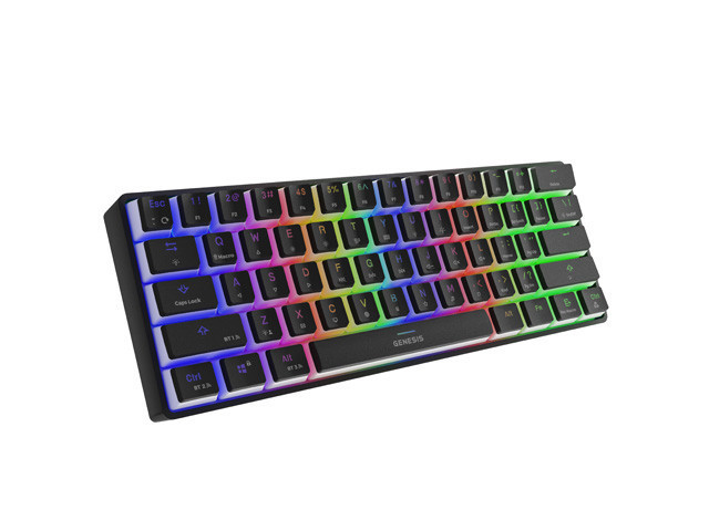 Genesis herná klávesnica THOR 660 RGB/Bezdrôtová Bluetooth/US layout/Čierna