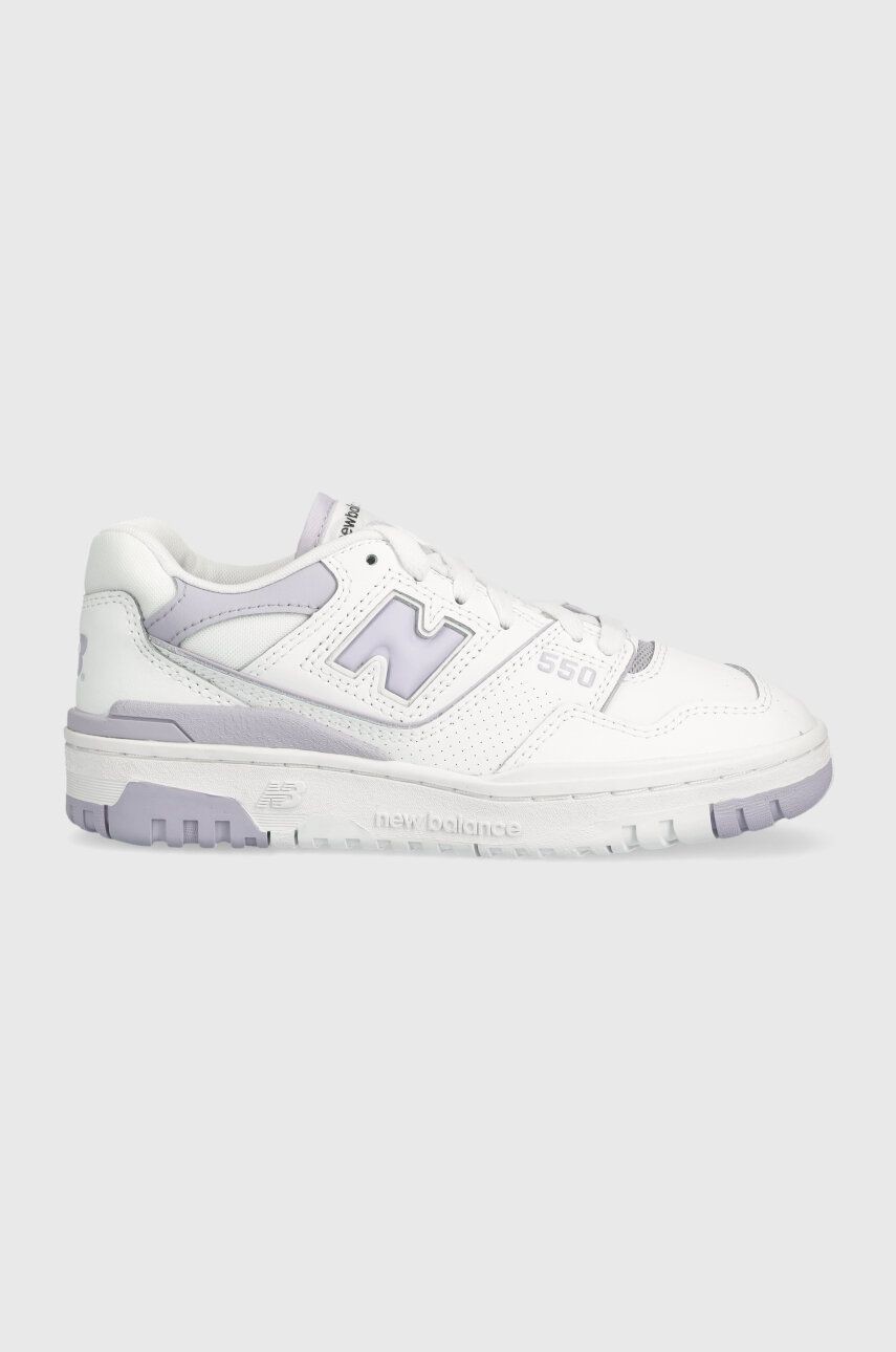 Kožené tenisky New Balance BBW550BV biela farba