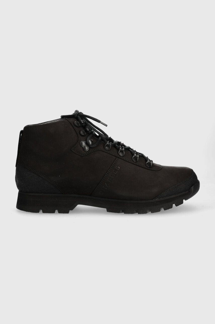 Kožená obuv Charles Footwear Carney pánske, čierna farba, Carney.Hiker.Black