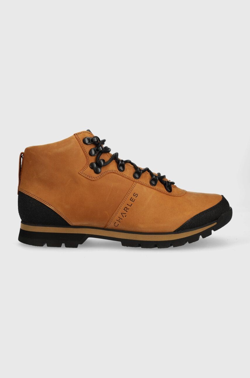 Semišové topánky Charles Footwear Carney pánske, hnedá farba, Carney.Hiker.Yellow