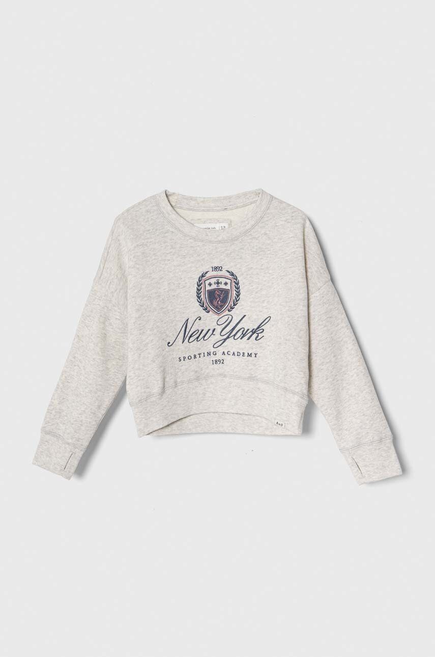 Detská mikina Abercrombie & Fitch šedá farba, s nášivkou