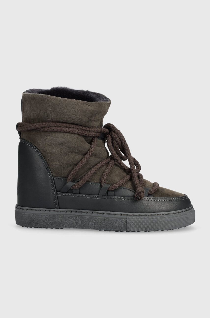 Semišové snehule Inuikii Classic Wedge šedá farba, 75203-005