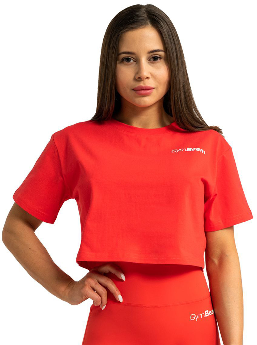 GymBeam Dámske tričko Cropped Limitless Hot Red XS