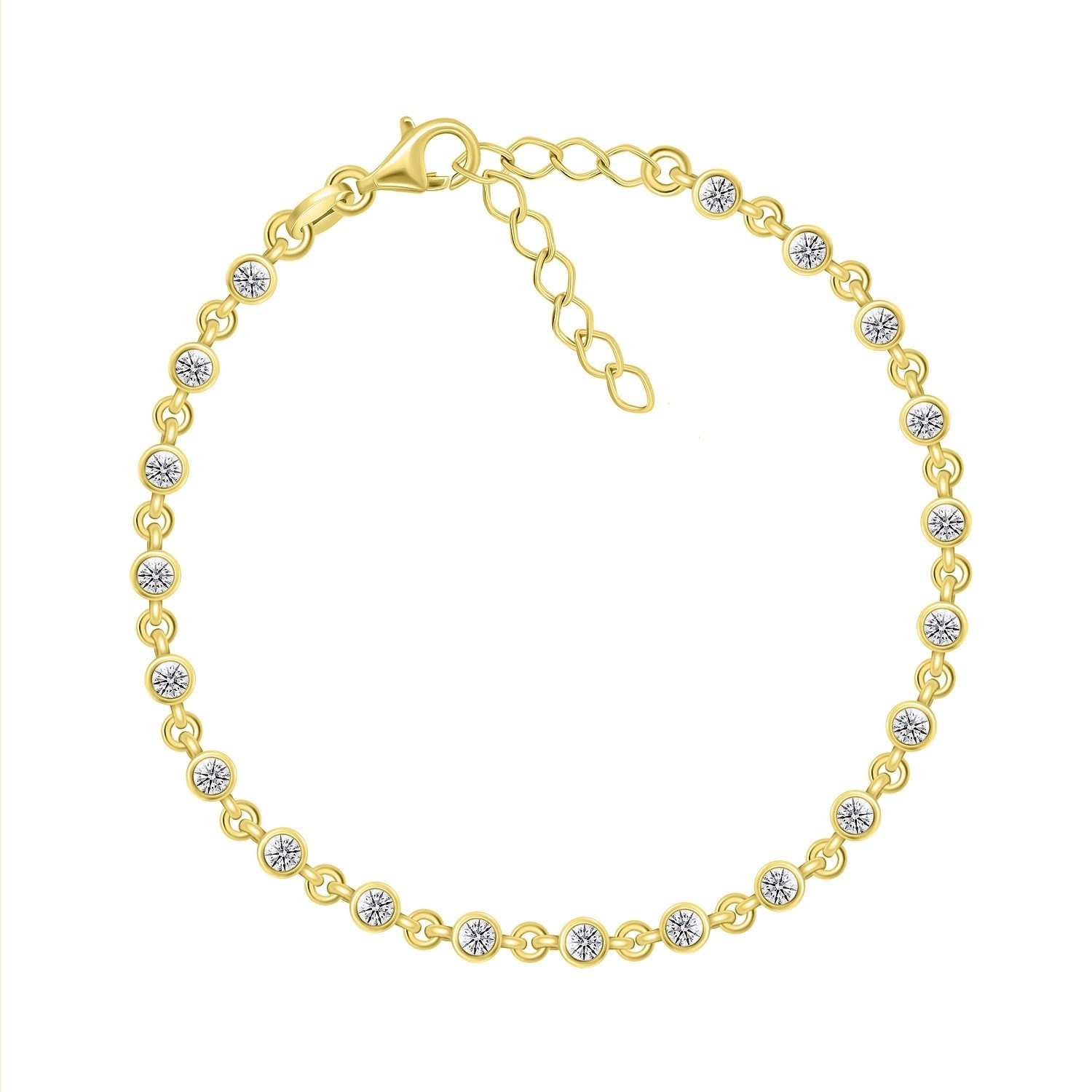 Brilio Silver Nádherný pozlátený náramok so zirkónmi BRC110Y