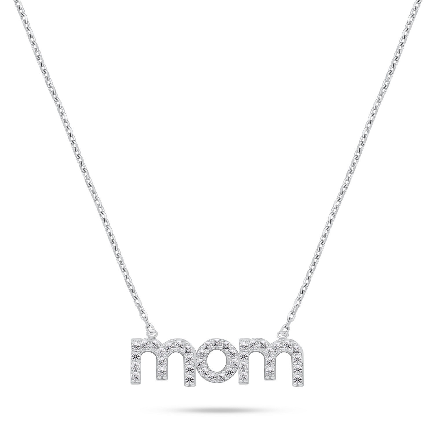 Brilio Silver Originálny strieborný náhrdelník Mom NCL111W