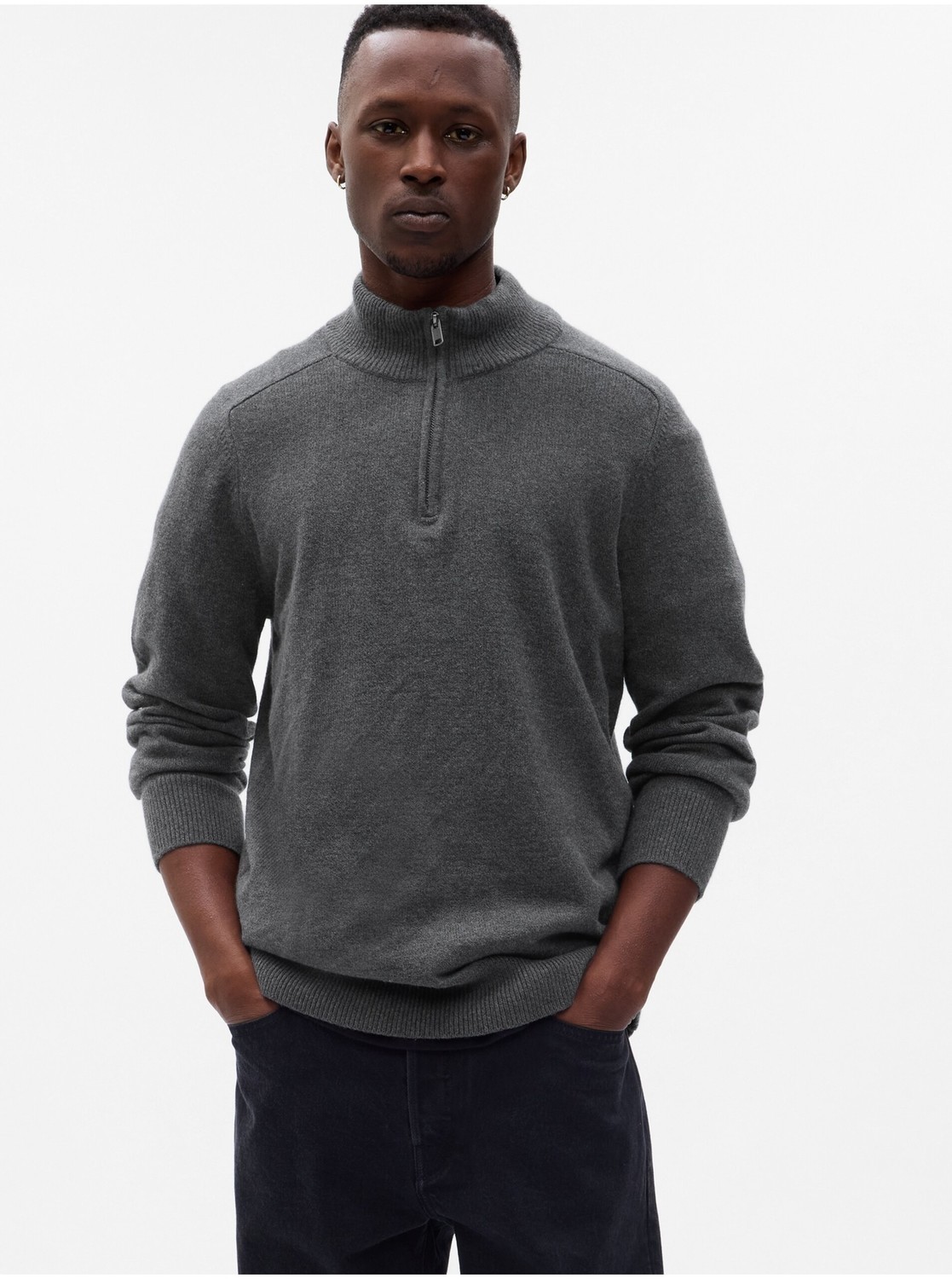 Tmavosivý pánsky sveter Gap